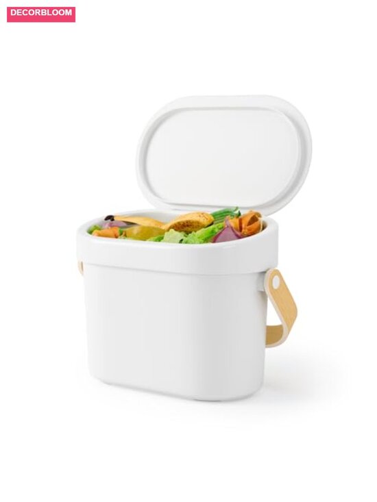 Other - Countertop Compost Bin with Wooden Handle, BPA-Free, 4L